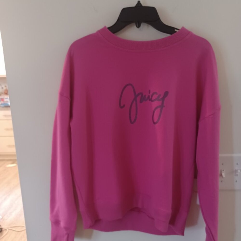Juicy Couture Sport, Long Sleeve Script Logo Pullover, Medium
